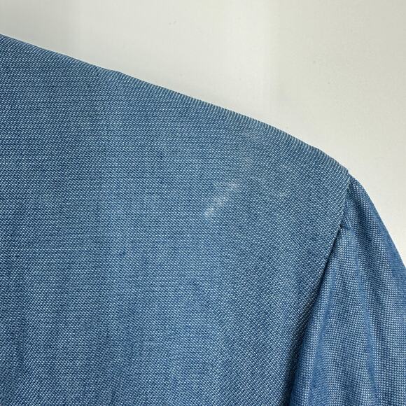 Lovers + Friends Denim Raw Hem Lace Up Dress Tencel Blue Womens Small - Picture 6 of 9